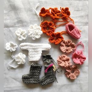 3/$20💗Handmade Crochet flowers socks Lot